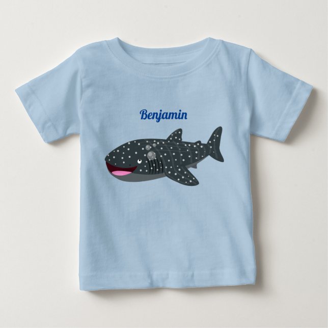 T-shirt Pour Bébé Caricature joli requin baleine joyeux (Devant)