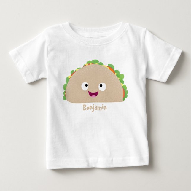 T-shirt Pour Bébé Caricature joli sourire taco dessin animé (Devant)