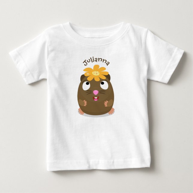T-shirt Pour Bébé Caricature joyeuse de cobaye mignonne (Devant)