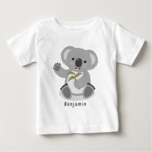 T-shirt Pour Bébé Caricature joyeux koala agitant