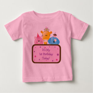 T-shirt Pour Bébé Caricature mignonne Animaux d'anniversaire Personn