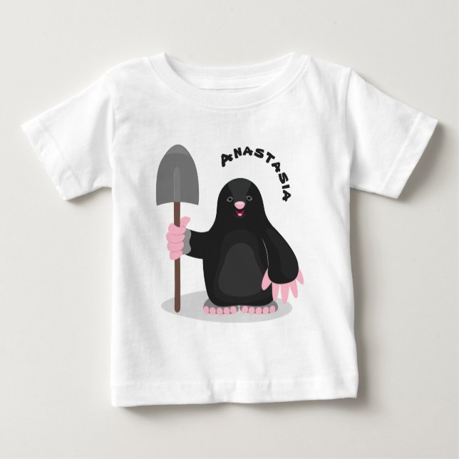 T-shirt Pour Bébé Caricature mole joyeux (Devant)