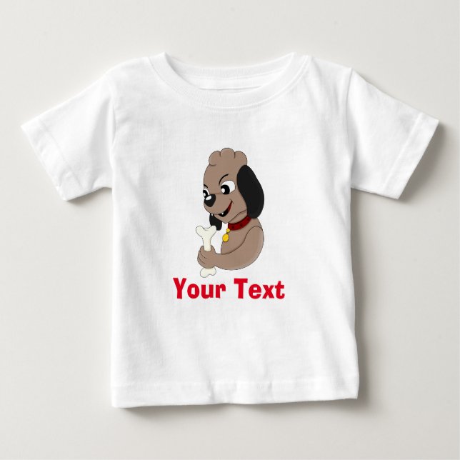 T-shirt Pour Bébé Caricature pour chien de chiot mignon (Devant)