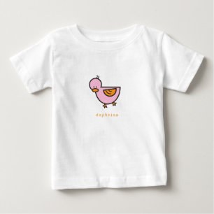 T-shirt Pour Bébé Caricature Whimsical mignon fille rose douce canar