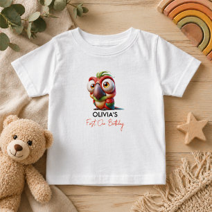 T-shirt Pour Bébé Caricatures de perroquets magiques 1er anniversair