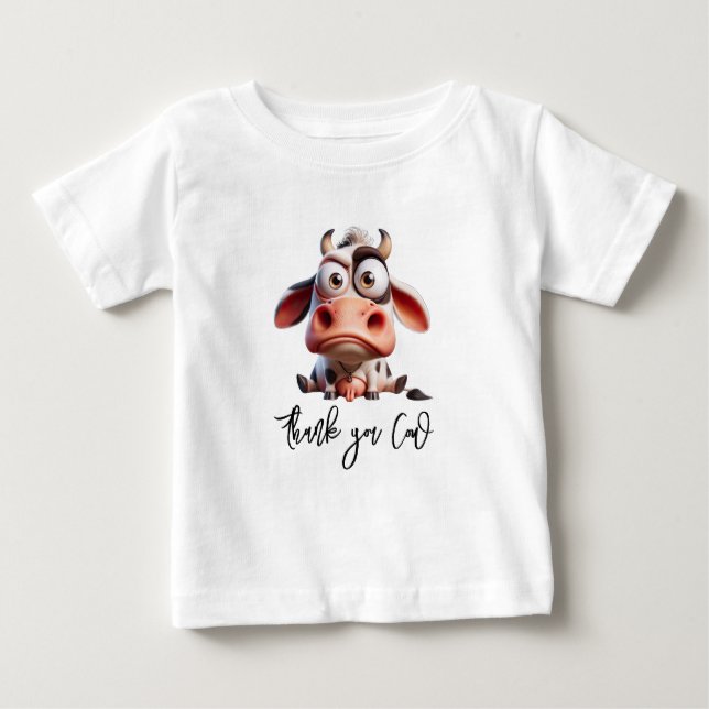 T-shirt Pour Bébé Caricatures de vache sacrée J'ai 1 an  (Devant)