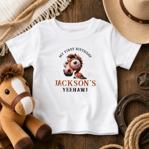 T-shirt Pour Bébé Caricatures du cheval 1er anniversaire