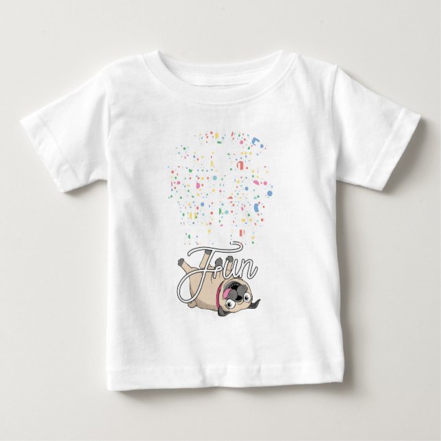T-shirt Pour Bébé Carlin adorable et idiot (Devant)