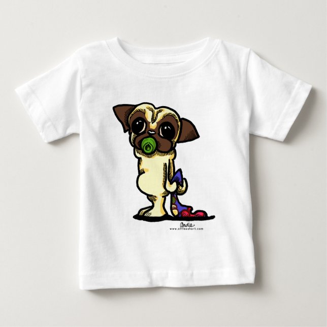 T-shirt Pour Bébé carlin bébé {fawn} (Devant)