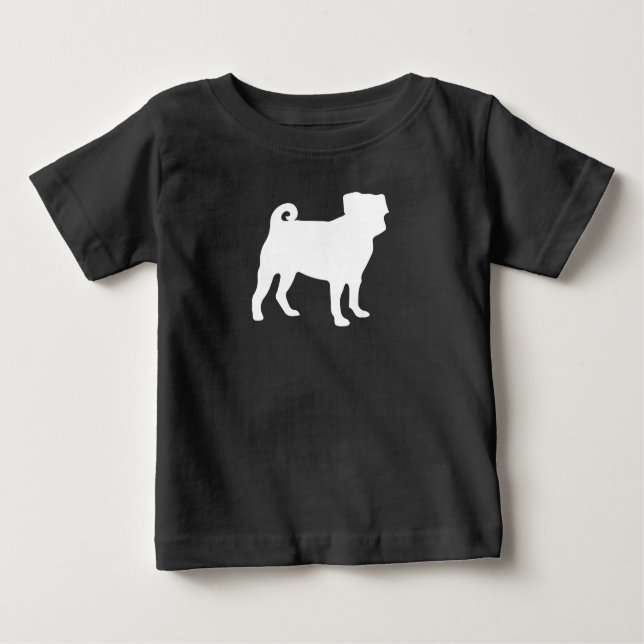 T-shirt Pour Bébé Carlin Chien Baby shower Gris Chiot Chien Neutre G (Devant)