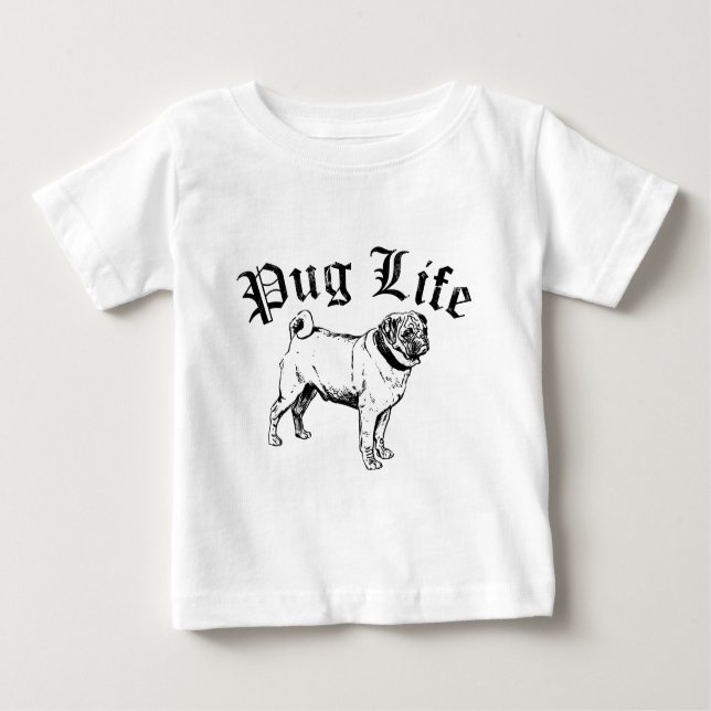 T-shirt Pour Bébé Carlin Life Funny Chien Gangster (Devant)