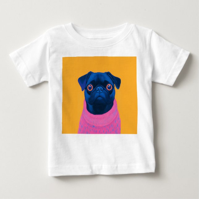 T-shirt Pour Bébé Carlin mignon (Devant)