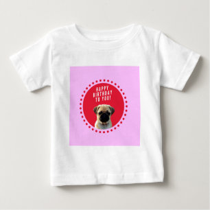 T-shirt Pour Bébé Carlin mignon Chien Chien Heureux Anniversaire Chi