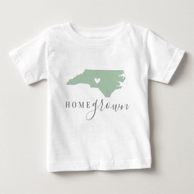T-shirt Pour Bébé Caroline du Nord - Maison cultivée | Etat des coul (Devant)