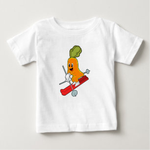 T-shirt Pour Bébé Carotte en ski avec ski