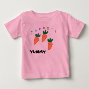 T-shirt Pour Bébé Carottes Mignonnes Bébé Rose En été Délicieux 