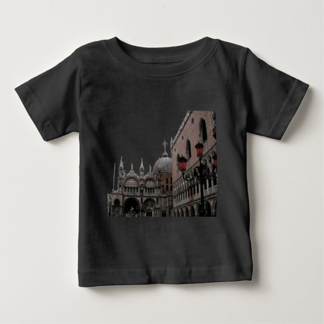 T-shirt Pour Bébé Carré et Basilique Saint-Marc (Devant)