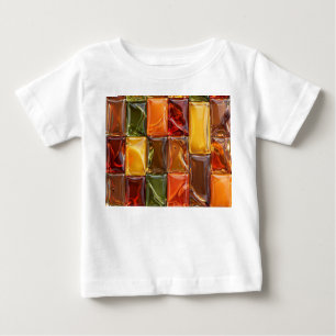 T-shirt Pour Bébé Carreaux de Mosaïque en Verre Automne Chaud - Ambr