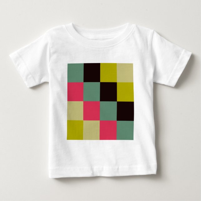 T-shirt Pour Bébé Carrés couleur (Devant)
