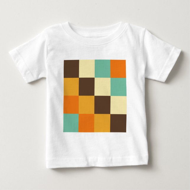 T-shirt Pour Bébé Carrés couleur (Devant)