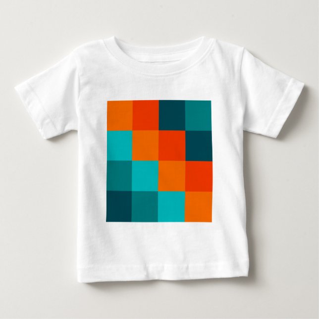 T-shirt Pour Bébé Carrés couleur (Devant)