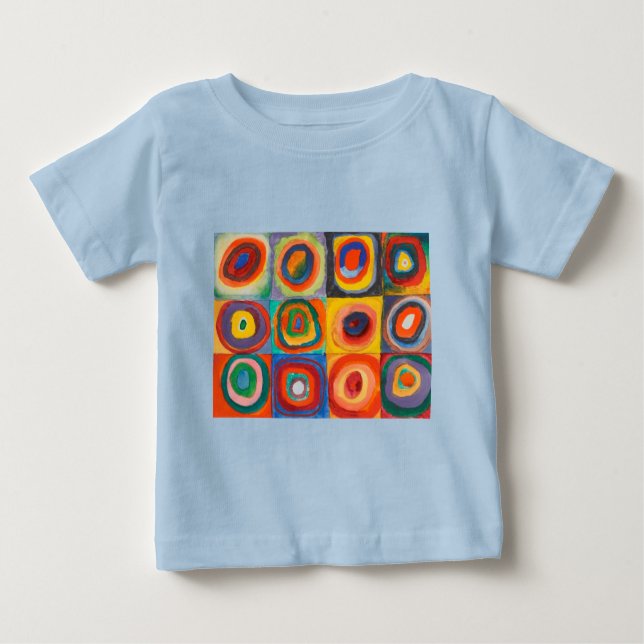 T-shirt Pour Bébé Carrés de Kandinsky Cercles Concentriques (Devant)