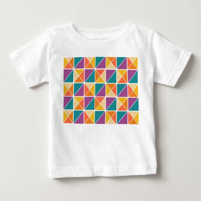 T-shirt Pour Bébé Carrés en triangles (Devant)