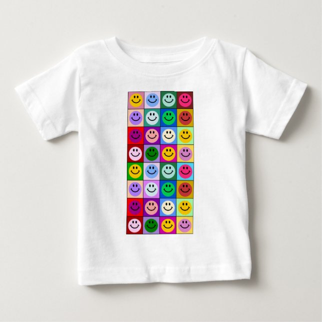 T-shirt Pour Bébé Carrés multicolores (Devant)