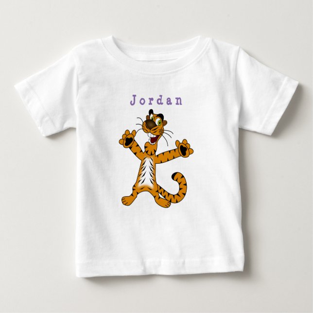 T-shirt Pour Bébé carrosserie drôle, tigre de chat . (Devant)