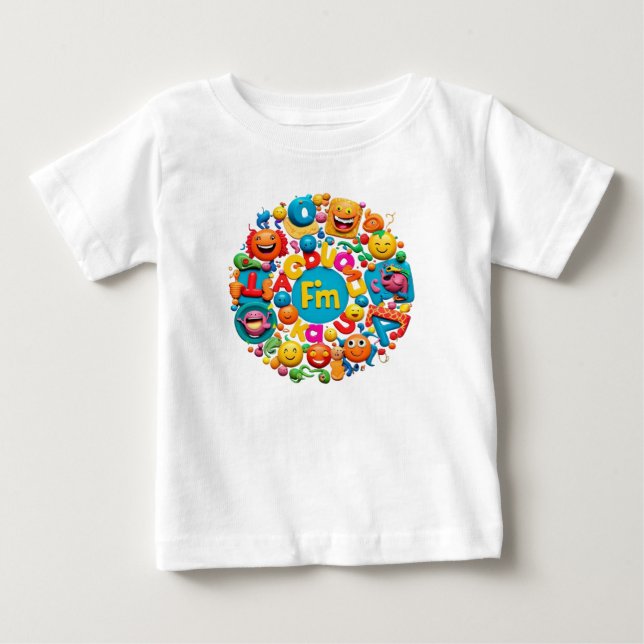 T-shirt Pour Bébé "Carrousel Alphabet" (Devant)