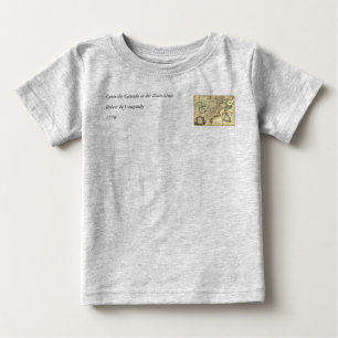 T-shirt Pour Bébé Carte 1778 du Canada et des Etats-Unis