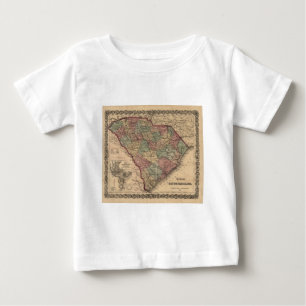 T-shirt Pour Bébé Carte 1865 de la Caroline du Sud