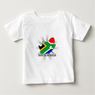 T-shirt Pour Bébé Carte 2,0 de drapeau de l'Afrique du Sud