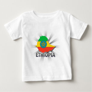 T-shirt Pour Bébé Carte 2,0 de drapeau de l'Ethiopie