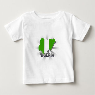 T-shirt Pour Bébé Carte 2,0 de drapeau du Nigéria