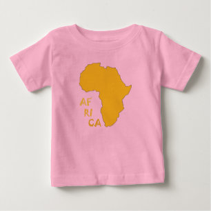 T-shirt Pour Bébé Carte d'Afrique jaune funky