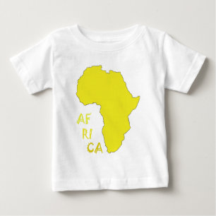 T-shirt Pour Bébé Carte d'Afrique jaune funky