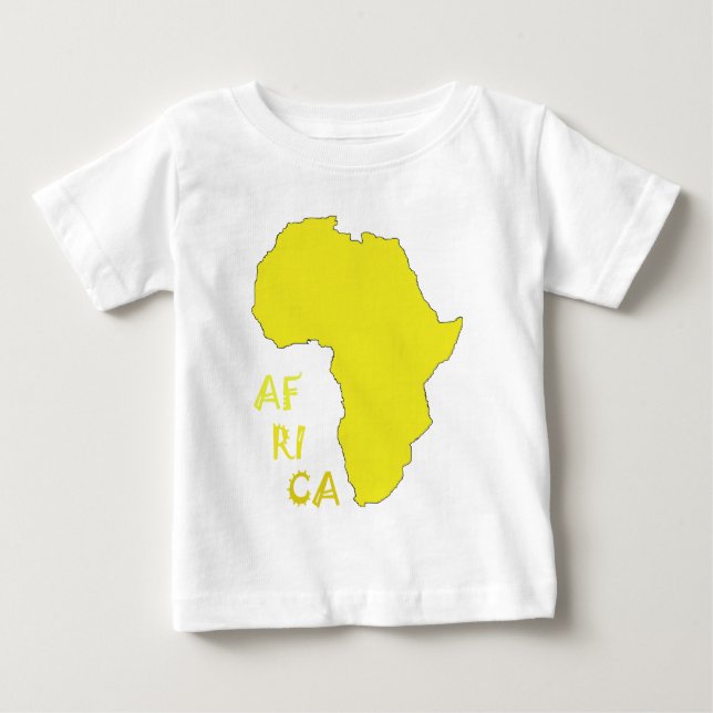 T-shirt Pour Bébé Carte d'Afrique jaune funky (Devant)