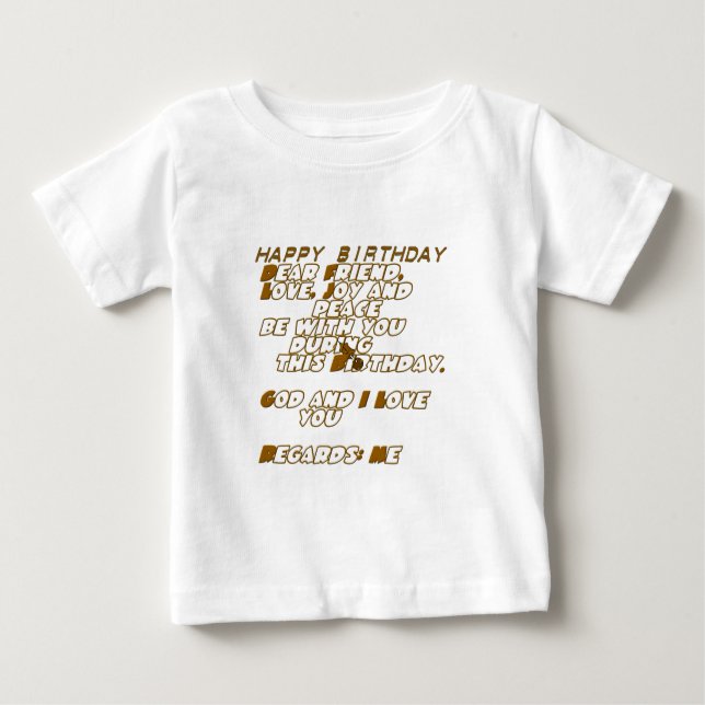 T-shirt Pour Bébé Carte d'anniversaire pour un ami chrétien (Devant)