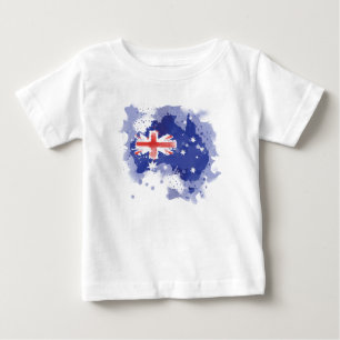 T-shirt Pour Bébé Carte d'aquarelle de l'Australie