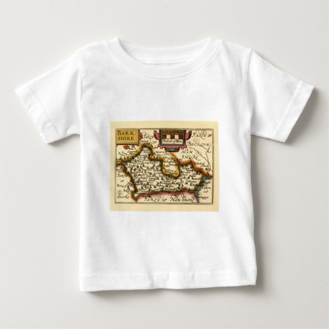 T-shirt Pour Bébé Carte de "Barkshire" le comté de Berkshire, (Devant)