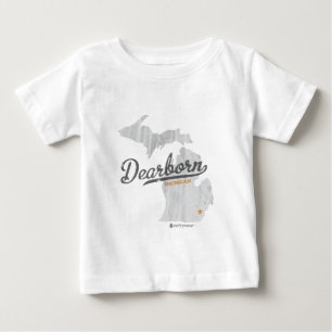 T-shirt Pour Bébé Carte de Dearborn Michigan
