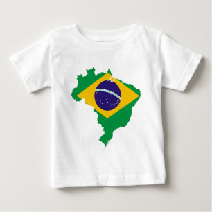 T-shirt Pour Bébé carte de drapeau du Brésil