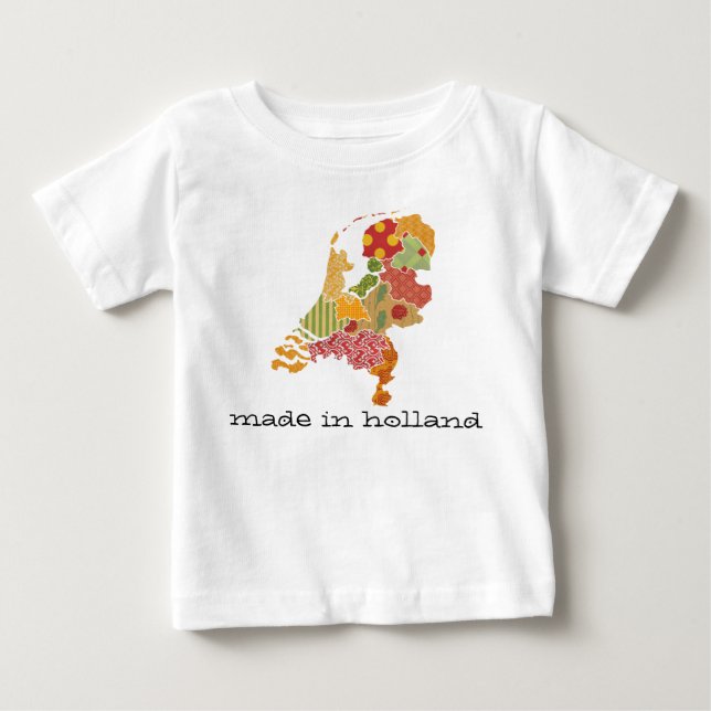 T-shirt Pour Bébé Carte de la province de Hollande Style Patchwork b (Devant)