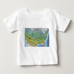 T-shirt Pour Bébé Carte de la route historique 66