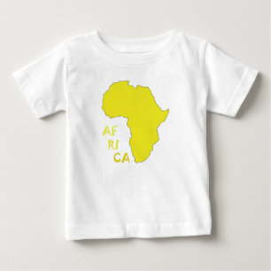 T-shirt Pour Bébé Carte de l'Afrique Jaune Funky