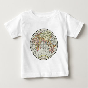 T-shirt Pour Bébé Carte de l'hémisphère oriental Globe Travel Art