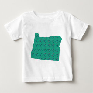 T-shirt Pour Bébé Carte de l'Orégon de tapis d'aéroport de Portland