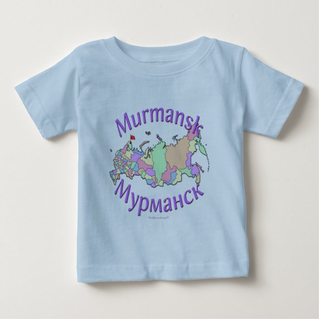 T-shirt Pour Bébé Carte de Mourmansk Russie (Devant)