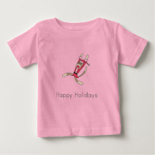 T-shirt Pour Bébé carte de Noël de singe de chaussette